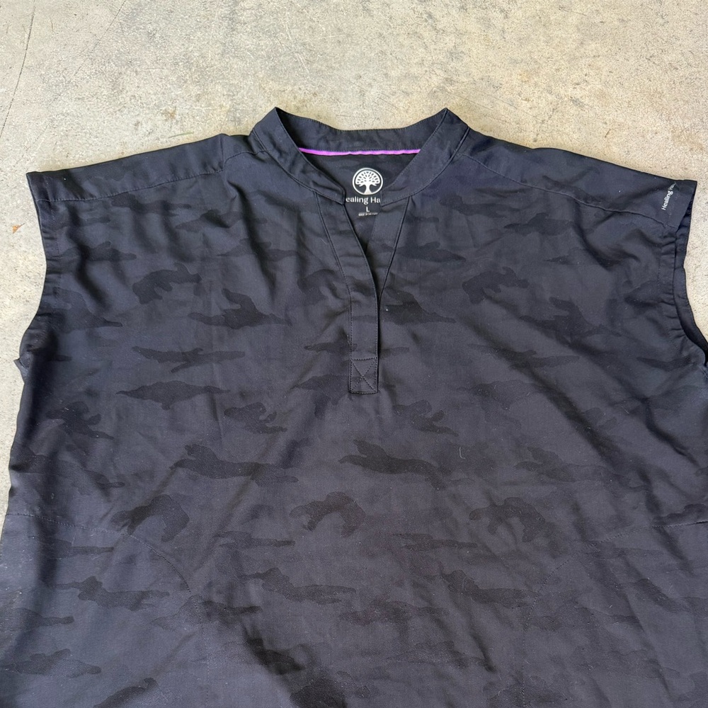 Healing Hands Black Patterned Tank Top